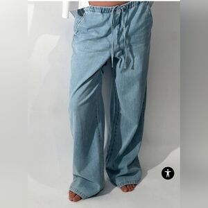 New Zara light blue Jean | jogger jeans | wide leg